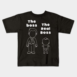 Father the boss Shirt Design Kids T-Shirt